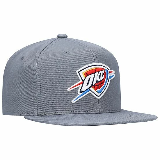 Discount 😀 Unbranded Men's Mitchell & Ness Charcoal Oklahoma City Thunder Central Snapback Hat 👏 - Image 4