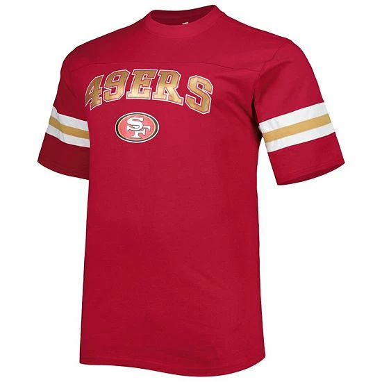 Discount ๐คฉ Unbranded Men's Scarlet San Francisco 49ers Arm Stripe T-Shirt ๐ - Image 3