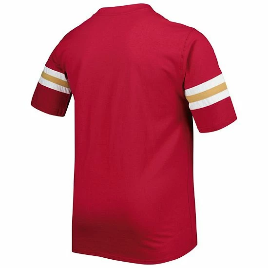 Discount ๐คฉ Unbranded Men's Scarlet San Francisco 49ers Arm Stripe T-Shirt ๐ - Image 4