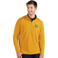 Flash Sale 👍 Unbranded Men's Antigua Oakland Athletics Yellow Glacier Quarter-Zip Pullover 🤩