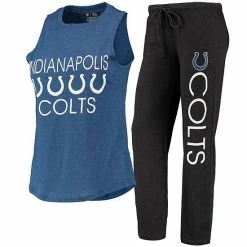 Promo ❤️ Unbranded 👩 Women's Concepts Sport Black/Royal Indianapolis Colts Muscle Tank Top & Pants Sleep Set 🔥