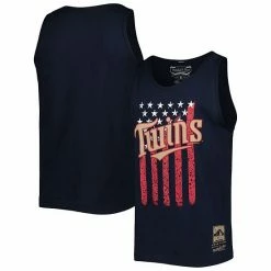 Cheap ✨ Unbranded Men's Mitchell & Ness Navy Minnesota Twins Cooperstown Collection Stars And Stripes Tank Top 🥰
