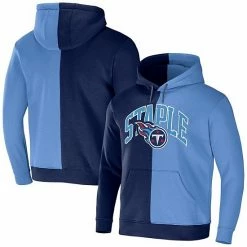 Best Sale 🎁 Unbranded Men's NFL X Staple Navy Tennessee Titans Split Logo Pullover Hoodie 🔥
