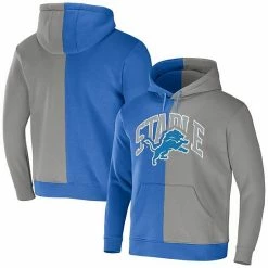 Best Pirce 👍 Unbranded Men's NFL X Staple Blue Detroit Lions Split Logo Pullover Hoodie 🤩