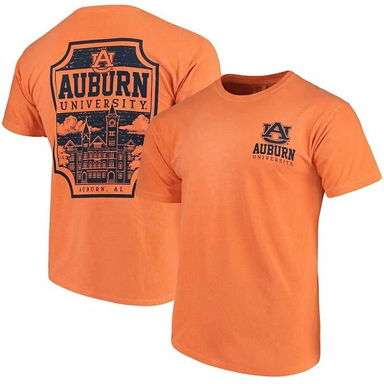 Outlet 😀 Unbranded Men's Orange Auburn Tigers Comfort Colors Campus Icon T-Shirt ✔️