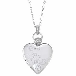 Cheapest ✔️ Unbranded Sterling Silver Cubic Zirconia Accent Flower Heart Locket Necklace 😍