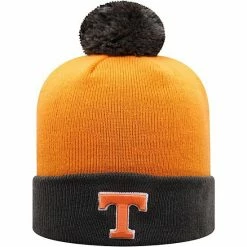 Hot Sale ⭐ Unbranded Men's Top Of The World Tennessee Orange/Charcoal Tennessee Volunteers Core 2-Tone Cuffed Knit Hat With Pom 🔥