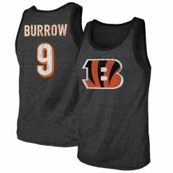 Budget 💯 Unbranded Men's Fanatics Branded Joe Burrow Black Cincinnati Bengals Name & Number Tri-Blend Tank Top ⭐