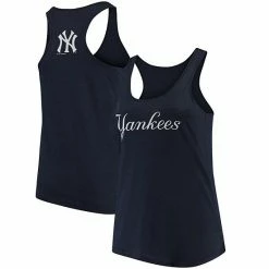 Best Pirce 🎁 Unbranded 👩 Women's Soft As A Grape Navy New York Yankees Plus Size Swing For The Fences Racerback Tank Top 👏