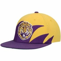 Best Pirce ❤️ Unbranded Men's Mitchell & Ness Purple/Gold LSU Tigers Sharktooth Snapback Hat 🧨