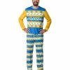Coupon 😀 Unbranded Men's FOCO Powder Blue Los Angeles Chargers Team Ugly Pajama Set ⭐