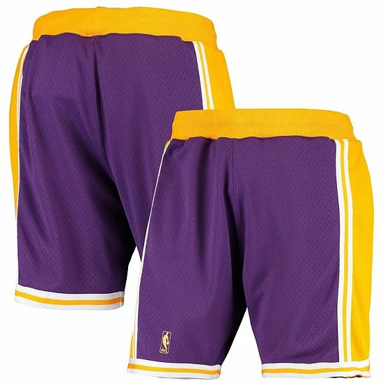 Outlet 🤩 Unbranded Men's Mitchell & Ness Purple Los Angeles Lakers 1996-1997 Hardwood Classics Throwback Authentic Shorts ❤️