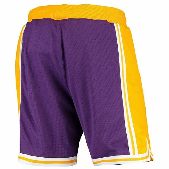 Outlet 🤩 Unbranded Men's Mitchell & Ness Purple Los Angeles Lakers 1996-1997 Hardwood Classics Throwback Authentic Shorts ❤️ - Image 4
