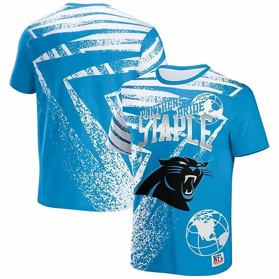 Deals 👏 Unbranded Men's NFL X Staple Blue Carolina Panthers All Over Print T-Shirt 🎁