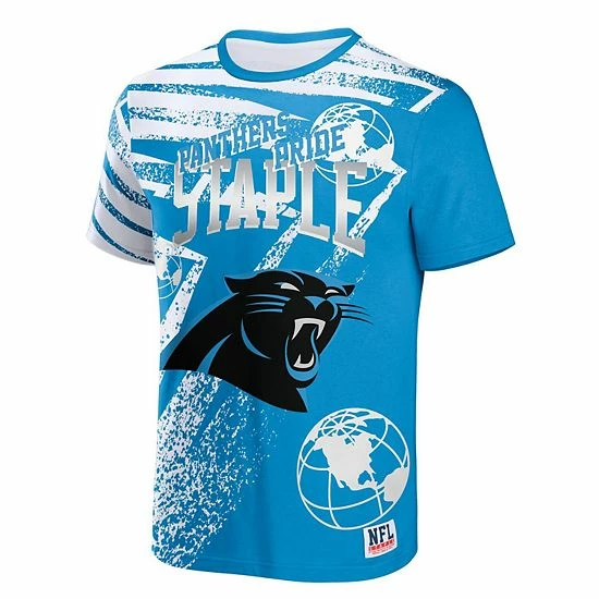 Deals 👏 Unbranded Men's NFL X Staple Blue Carolina Panthers All Over Print T-Shirt 🎁 - Image 3