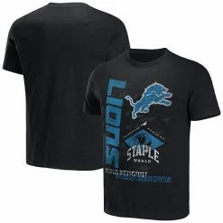 Top 10 👏 Unbranded Men's NFL X Staple Black Detroit Lions World Renowned T-Shirt ✔️