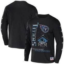 Wholesale ✨ Unbranded Men's NFL X Staple Black Tennessee Titans World Renowned Long Sleeve T-Shirt 😀