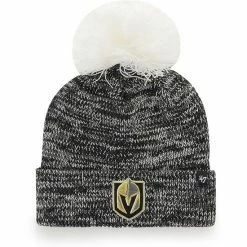 Flash Sale 🎉 Unbranded 👩 Women's '47 Gray Vegas Golden Knights Triple Cross Cuffed Knit Hat With Pom ⭐