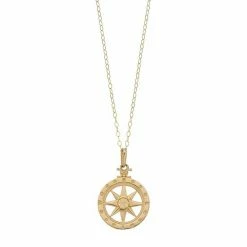 Budget 🔔 Unbranded 10k Gold Compass Pendant Necklace 🔥