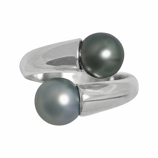Cheapest ⭐ Unbranded Sterling Silver Dyed Freshwater Cultured Pearl Bypass Ring 👍