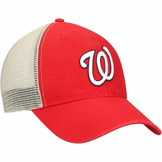 Brand new โ๏ธ Unbranded Men's '47 Red/Natural Washington Nationals Flagship Washed MVP Trucker Snapback Hat ๐งจ - Image 4