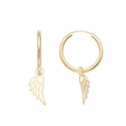 Best deal 🛒 Unbranded 14k Gold Endless Hoop Wing Earrings 😍