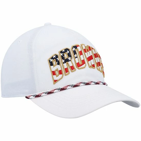 Brand new ๐ Unbranded Men's '47 White Cleveland Browns Hitch Stars And Stripes Trucker Adjustable Hat ๐งจ - Image 4