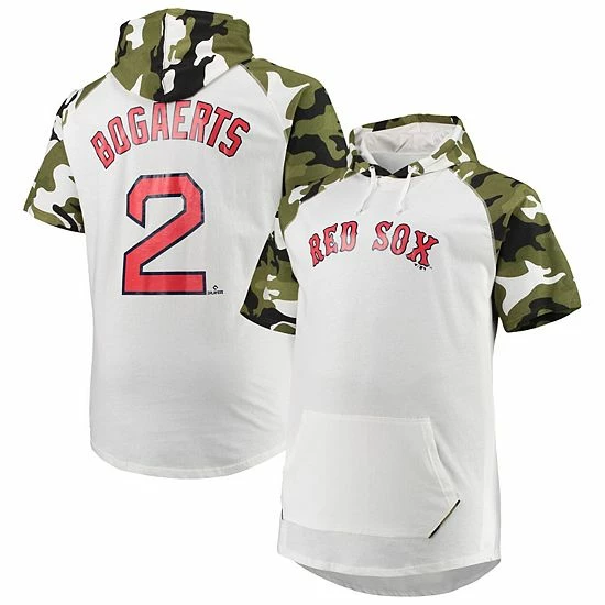 Deals 🤩 Unbranded Men's Xander Bogaerts White/Camo Boston Red Sox Big & Tall Raglan Hoodie T-Shirt ✔️ - Image 2