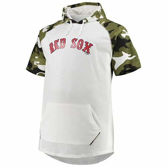 Deals 🤩 Unbranded Men's Xander Bogaerts White/Camo Boston Red Sox Big & Tall Raglan Hoodie T-Shirt ✔️ - Image 3