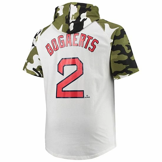 Deals 🤩 Unbranded Men's Xander Bogaerts White/Camo Boston Red Sox Big & Tall Raglan Hoodie T-Shirt ✔️ - Image 4