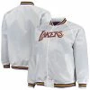 Best Sale 🔥 Unbranded Men's Mitchell & Ness White Los Angeles Lakers Big & Tall Hardwood Classics Raglan Satin Full-Snap Jacket ✨