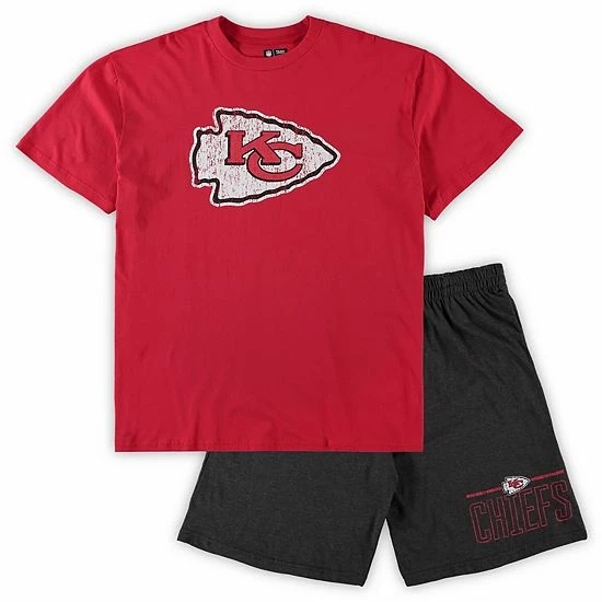 Best deal 🎁 Unbranded Men's Concepts Sport Red/Heathered Charcoal Kansas City Chiefs Big & Tall T-Shirt & Shorts Set 🔔 - Image 2