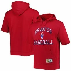 Best reviews of ⭐ Unbranded Men's Mitchell & Ness Red Atlanta Braves Cooperstown Collection Washed Fleece Pullover Short Sleeve Hoodie 🥰