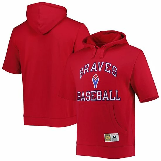 Best reviews of ⭐ Unbranded Men's Mitchell & Ness Red Atlanta Braves Cooperstown Collection Washed Fleece Pullover Short Sleeve Hoodie 🥰 - Image 2