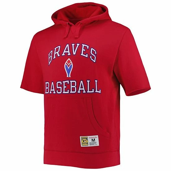 Best reviews of ⭐ Unbranded Men's Mitchell & Ness Red Atlanta Braves Cooperstown Collection Washed Fleece Pullover Short Sleeve Hoodie 🥰 - Image 3