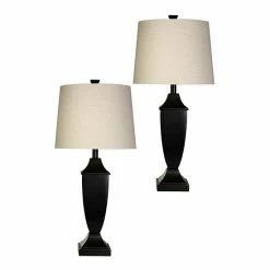 Cheap 🛒 Unbranded 2-piece Bronze Wood Finish Table Lamp Set ⭐