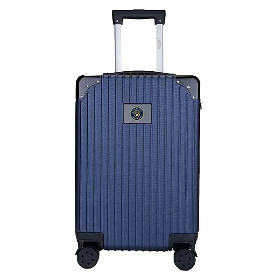 Best deal ๐ Unbranded Milwaukee Brewers Hardside Executive 2-Toned Carry-On Luggage Brw Navy ๐ - Image 3