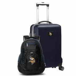 Top 10 🧨 Unbranded Minnesota Vikings Deluxe Hardside Spinner Carry-On & 🎒 Backpack Set Mvk Navy 🔥