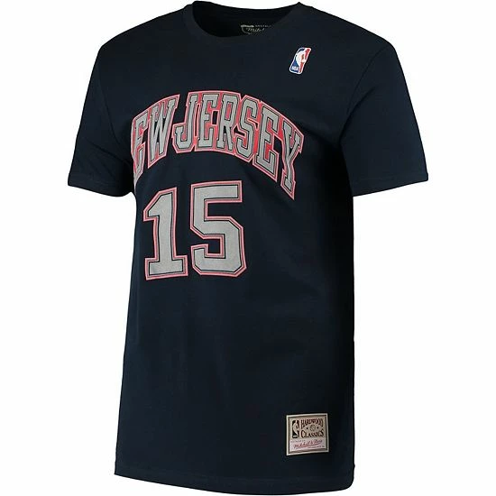 Flash Sale ๐คฉ Unbranded Men's Mitchell & Ness Vince Carter Navy New Jersey Nets Hardwood Classics Stitch Name & Number T-Shirt ๐ - Image 3
