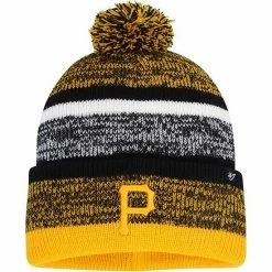 Discount ⭐ Unbranded Men's '47 Black Pittsburgh Pirates Northward Cuffed Knit Hat With Pom 😀