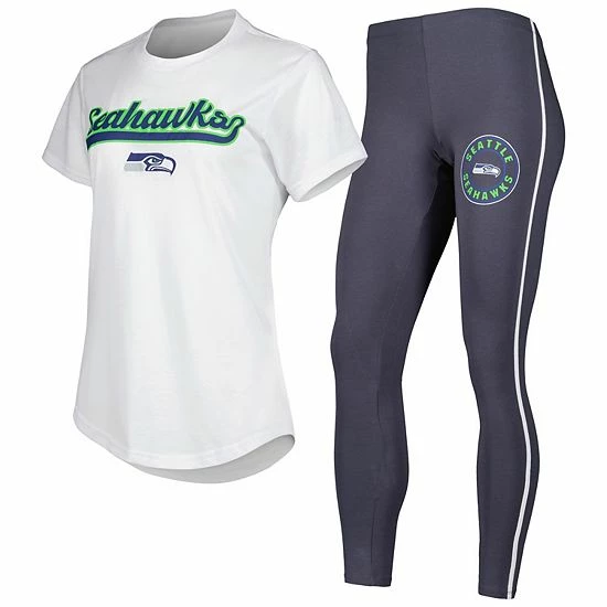 Top 10 ✔️ Unbranded 👩 Women's Concepts Sport White/Charcoal Seattle Seahawks Sonata T-Shirt & Leggings Sleep Set 🎁 - Image 2