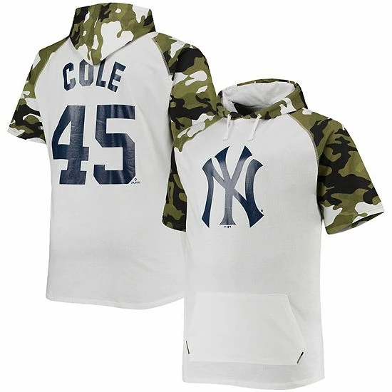Budget ⌛ Unbranded Men's Gerrit Cole White/Camo New York Yankees Big & Tall Raglan Hoodie T-Shirt ❤️
