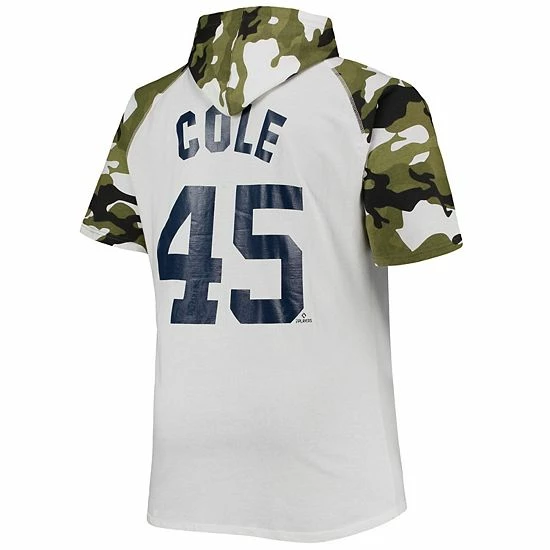 Budget ⌛ Unbranded Men's Gerrit Cole White/Camo New York Yankees Big & Tall Raglan Hoodie T-Shirt ❤️ - Image 4