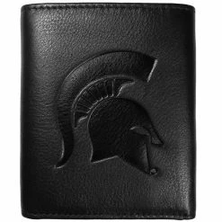 Wholesale 🎉 Unbranded Michigan State Spartans Embossed Leather Trifold Wallet 🔔