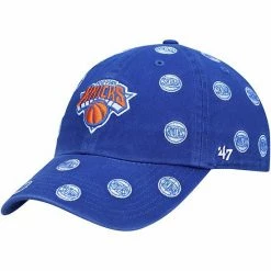Promo ✨ Unbranded Men's '47 Blue New York Knicks Confetti Cleanup Adjustable Hat 😉