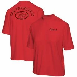 Best Pirce ✨ Unbranded 👩 Women's Junk Food Scarlet San Francisco 49ers Half-Sleeve Mock Neck T-Shirt 🧨