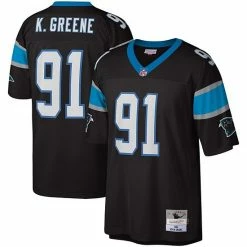 Budget 🧨 Unbranded Men's Mitchell & Ness Kevin Greene Black Carolina Panthers Legacy Replica Jersey 👍