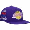 Outlet ❤️ Unbranded Men's Mitchell & Ness Purple Los Angeles Lakers Hardwood Classics 1988 NBA Finals XL Patch Snapback Hat 🛒