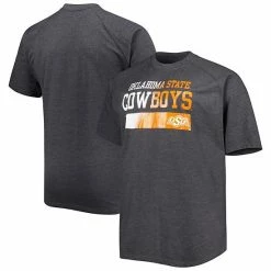 Wholesale 🛒 Unbranded Men's Charcoal Oklahoma State Cowboys Big & Tall Raglan T-Shirt 🤩