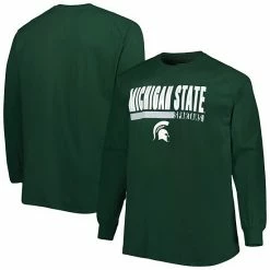Budget 🌟 Unbranded Men's Green Michigan State Spartans Big & Tall Two-Hit Raglan Long Sleeve T-Shirt ❤️